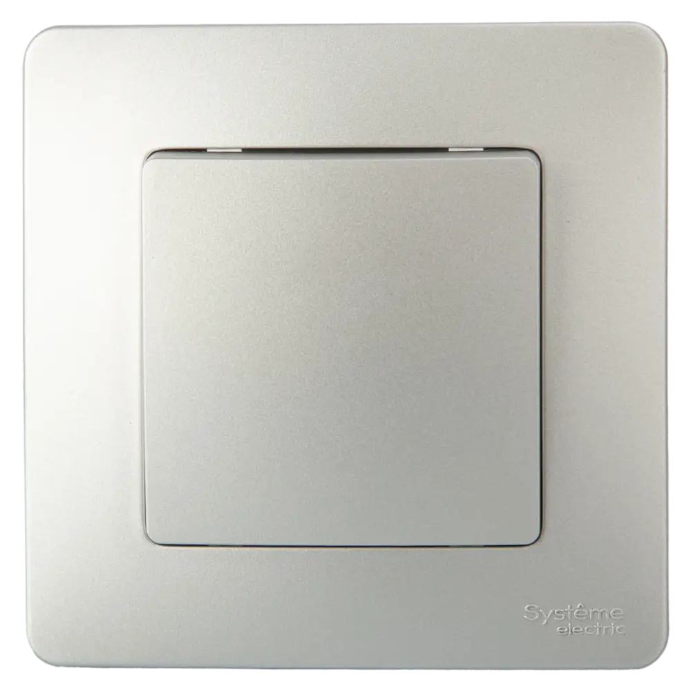 Выключатель встраиваемый Systeme Electric Blanca Сх1 1 клавиша цвет алюминий 82454946 STLM-2002913 - Вид №1