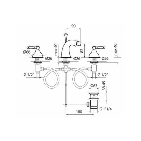 DO710202015 Смеситель для биде Webert Dorian - Вид №1