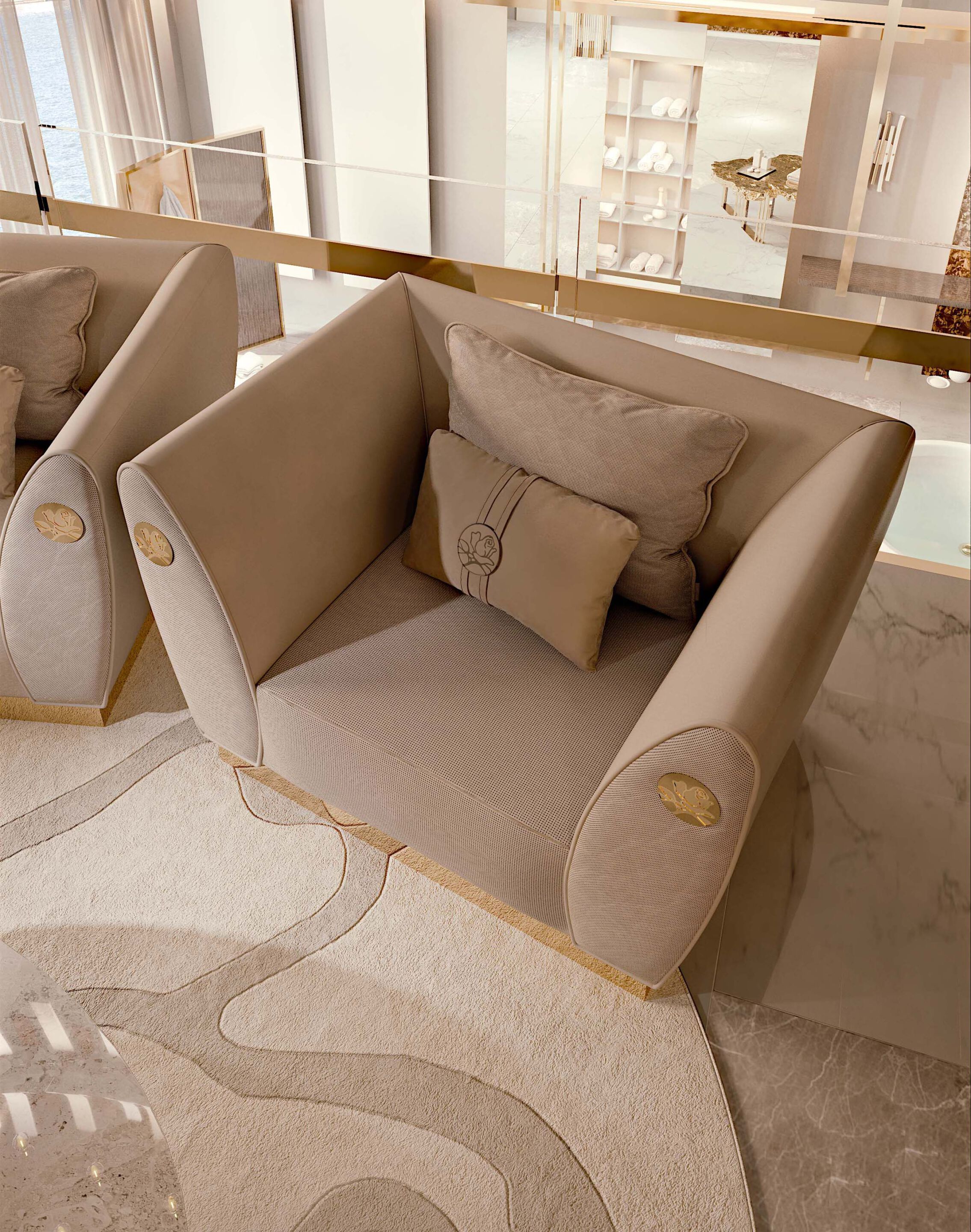 Тканевое кресло с подлокотниками Bizzotto Italia Symphony-Infinity ARCH-00125613 - Вид №2