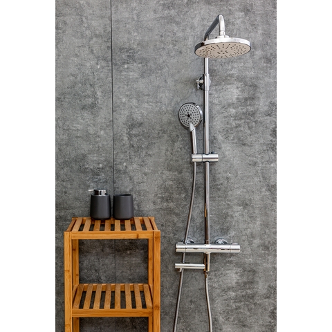 Orange Thermo T02-911cr Душевая система с поворотным изливом и термостатом черный sun-id-1517027 - Вид №3