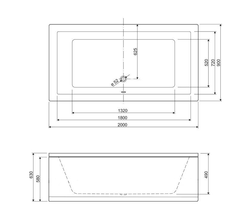 Акриловая ванна CEZARES PLANE-200-90-49  - Вид №3