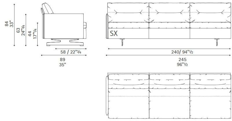 Poltrona Frau Модульный диван с журнальной полкой La collezione - divani e poltrone sun-id-1502655 - Вид №34
