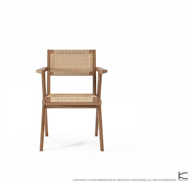 KARPENTER Стул из тика и веревки с подлокотниками Tribute Tb08-t - Вид №4