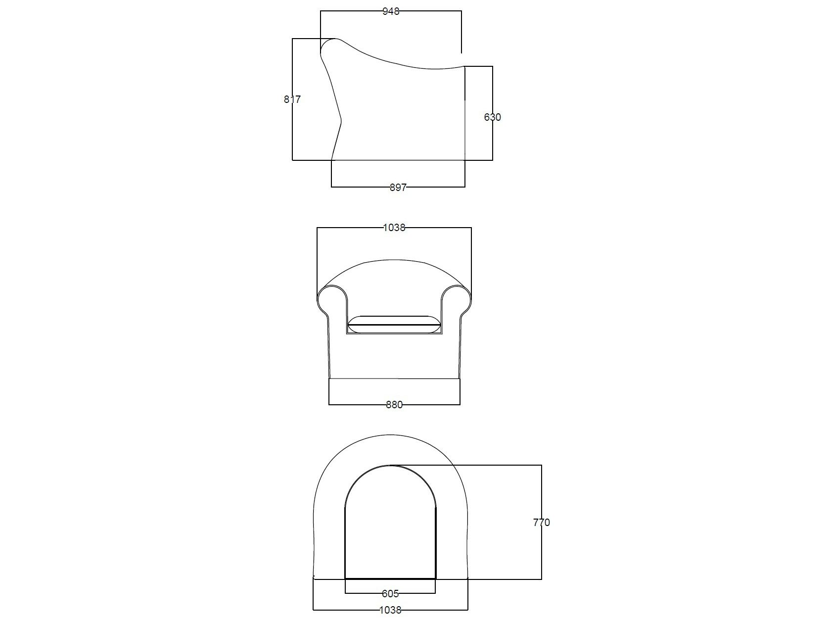 Тканевое садовое кресло с подлокотниками Paolo Nesi MARTINGALE ARCH-00145524 - Вид №7