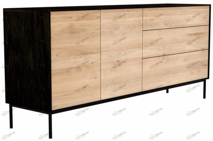 Ethnicraft Комод из дуба с распашными дверцами с ящиками Oak blackbird 051471