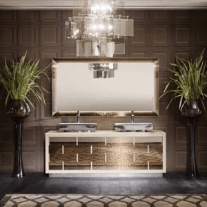 Комбинация ванной комнаты R01 в отделке VETRO golden crash MILLDUE RITZ