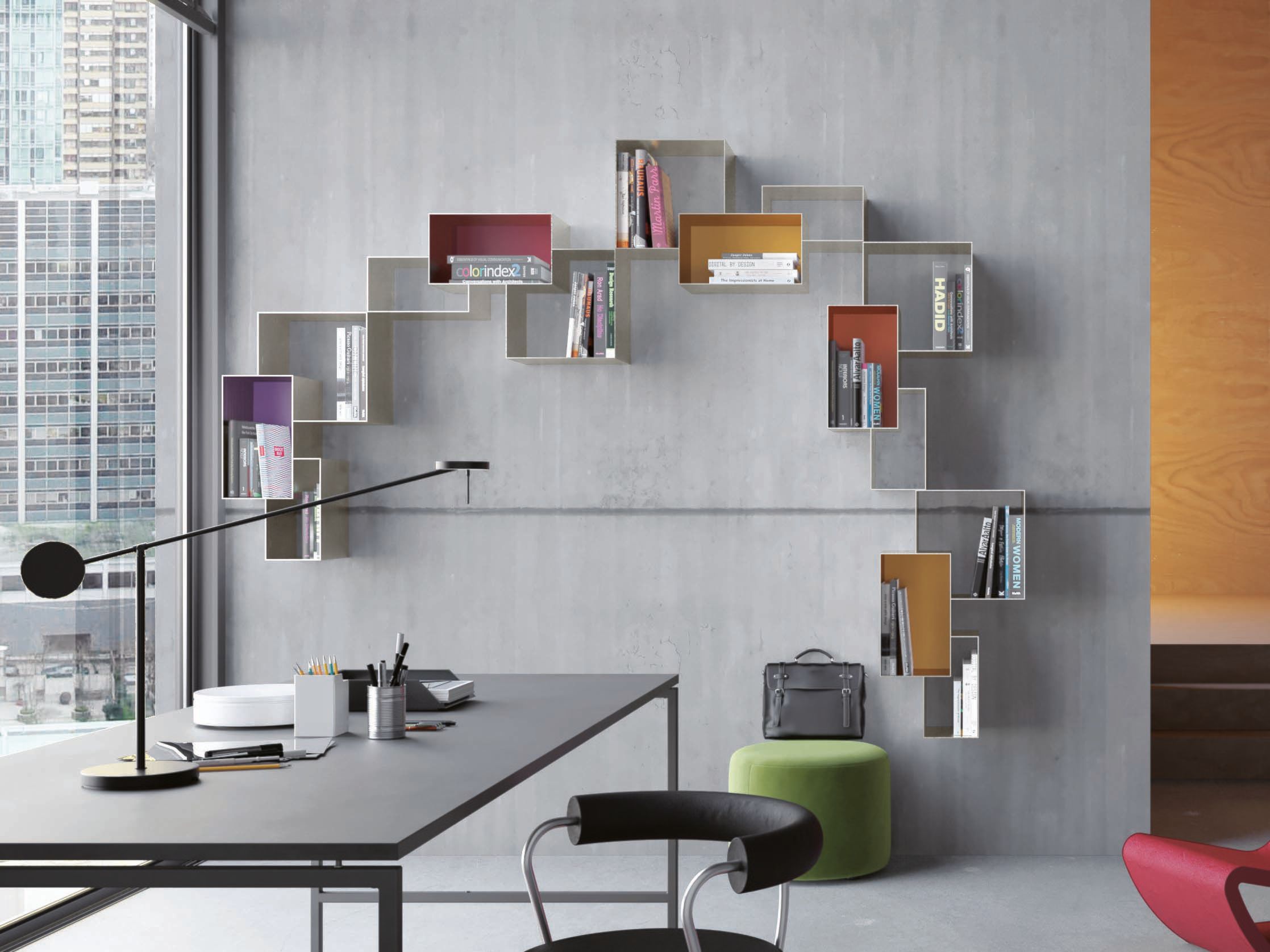 Металлическая секционная настенная Книжная полка Voltan Young ARCH-00043218 - Вид №1