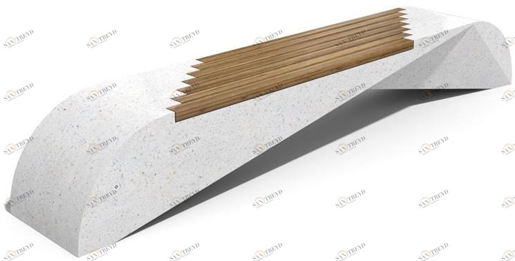 ENCHO ENCHEV - ETE Скамейка из бетона и бамбука без спинки  232 