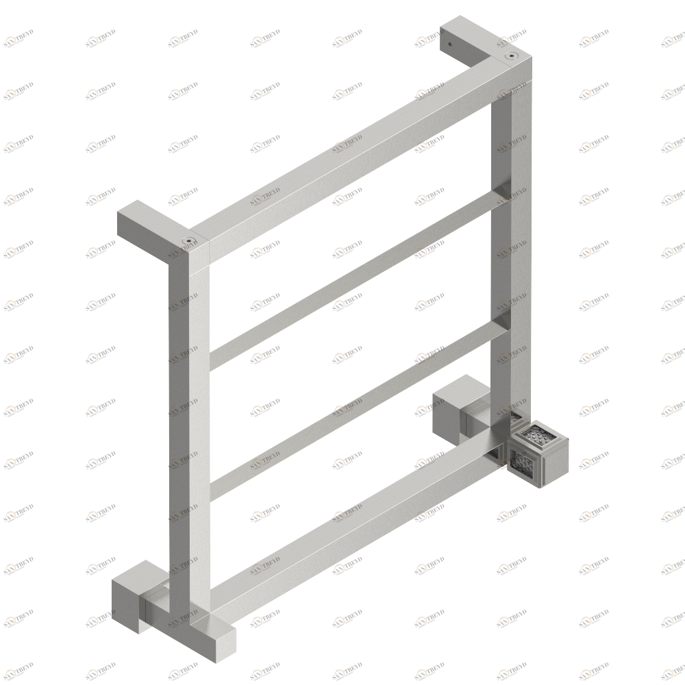 A2A-TWS4H1 Полотенцесушитель Современный квадратный, 4 перекладины, 520 мм x 510 мм, водяной, с 1 декоративной рукояткой Thg-paris Metropolis Матовый никель A2A-TWS4H1 CAT.C