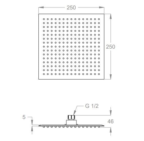 Квадратная душевая головка из нержавеющей стали Fir Italia насадки для душа ARCH-00016442