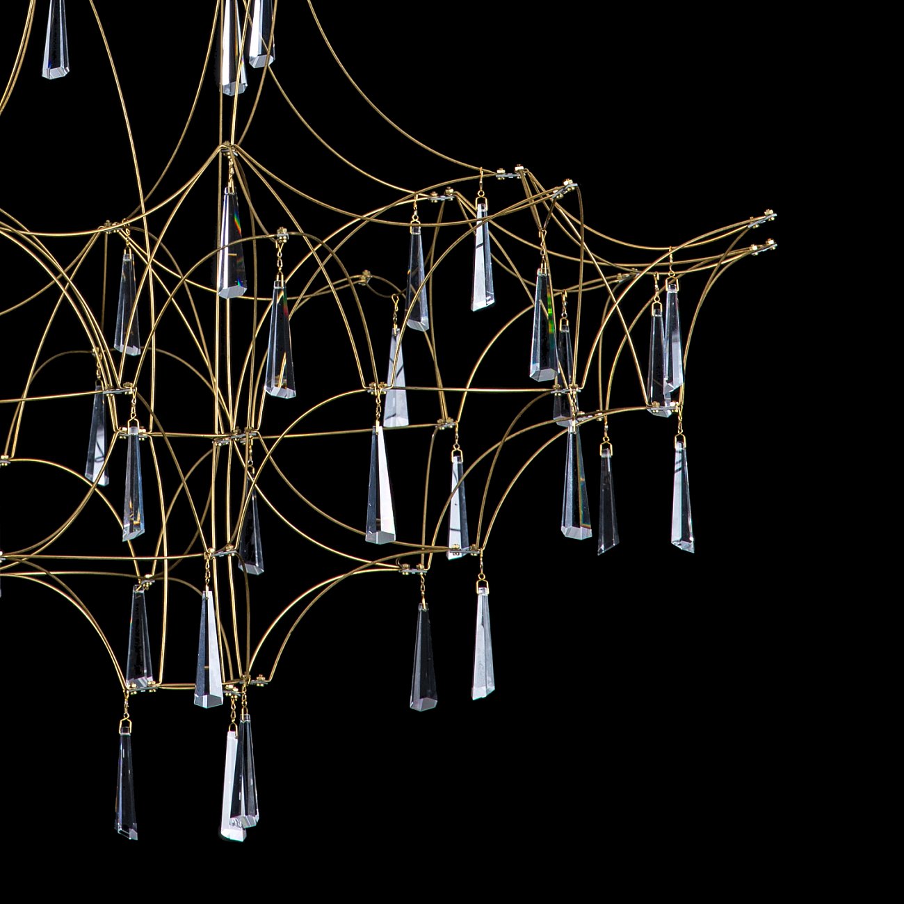 Светильник подвесной с хрустальными подвесками 150х80 см медный Lucciola MD18001068-1E DELIGHT COLLECTION ДИЗАЙНЕРСКИЕ 00-3883132 Медь;прозрачный  - Вид №2