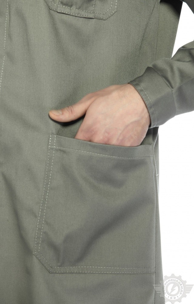 65752 Халат "Профессионал" мужской темно-серый со светло-серым  Одежда для обслуживающего персонала  размер 52-54/170-176 Спецодежда  - Вид №6