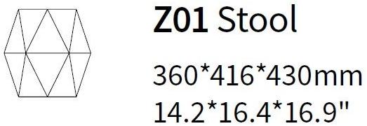 HC28 Cosmo Низкий табурет из стекловолокна  Z01  - Вид №1
