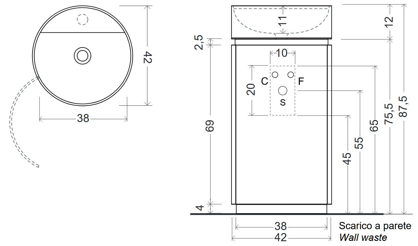 Напольный шкаф для раковины MDF со встроенной раковиной Nic ARCH-00150519 - Вид №9