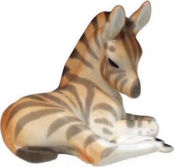 80348 Императорский фарфоровый завод Скульптура "Зебрёнок лежащий" Фарфор твердый 