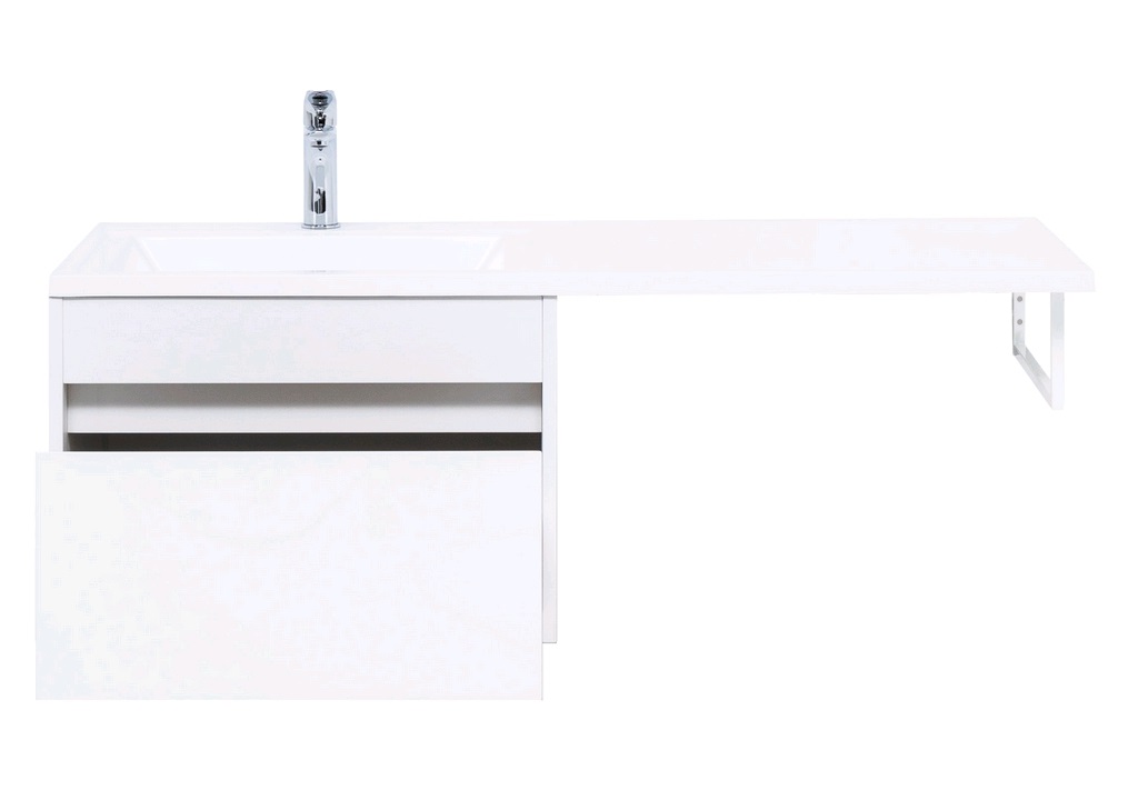 Тумба с раковиной Aquanet Токио 120 L белый (подвесная, 1 ящик) 0023691600235499 - Вид №10