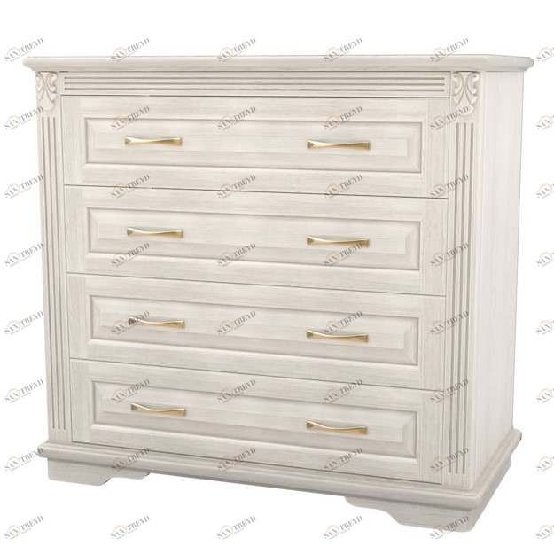 Комод белый с 4 ящиками "Палермо" DREAMLINE ДИЗАЙНЕРСКИЕ, КОМОДЫ "ПАЛЕРМО" 163494 Молочный;слоновая кость 