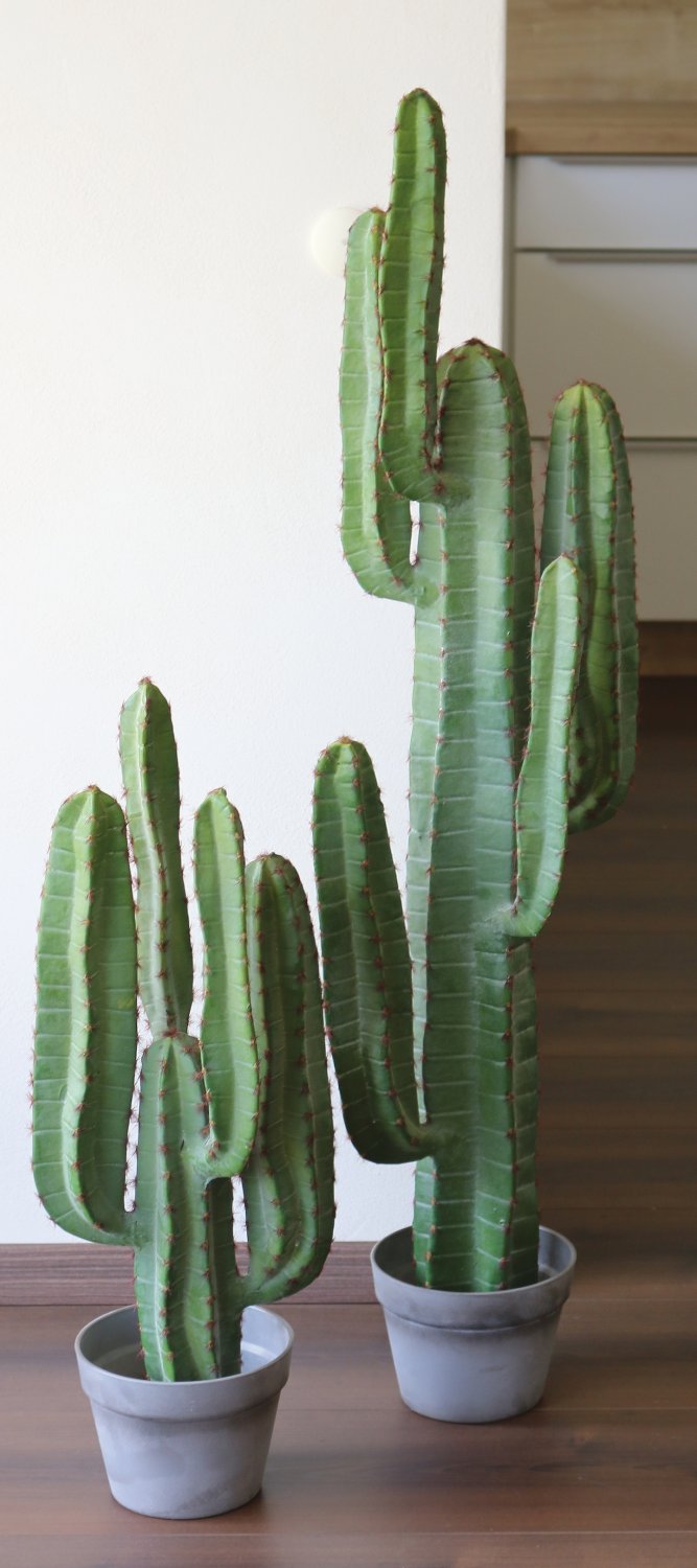 6027 883 a3 Кактус искусственный столбик, горшок, 114 см, зеленый H-andreas  - Вид №4