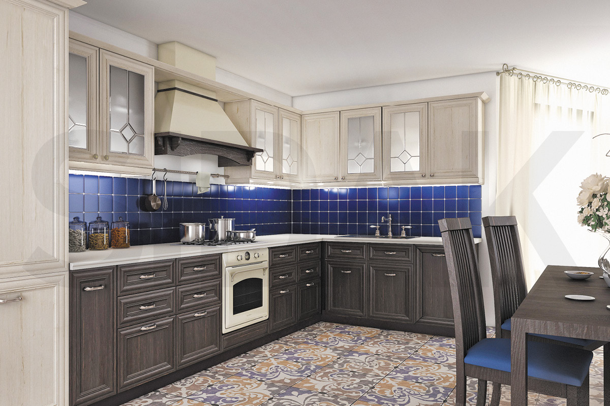 Фасады для кухни Адриа Фрезеровка «Адриа» Дуб выбеленный состаренный №246 SIDAK SIST3408-7609 - Вид №1