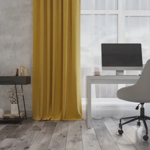 Штора на ленте блэкаут Ален 140x270 см цвет желтый