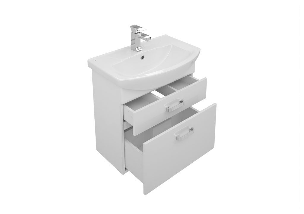 Тумба с раковиной Aquanet Ирис 65 белый (2 ящика) 0019838300182642 - Вид №3
