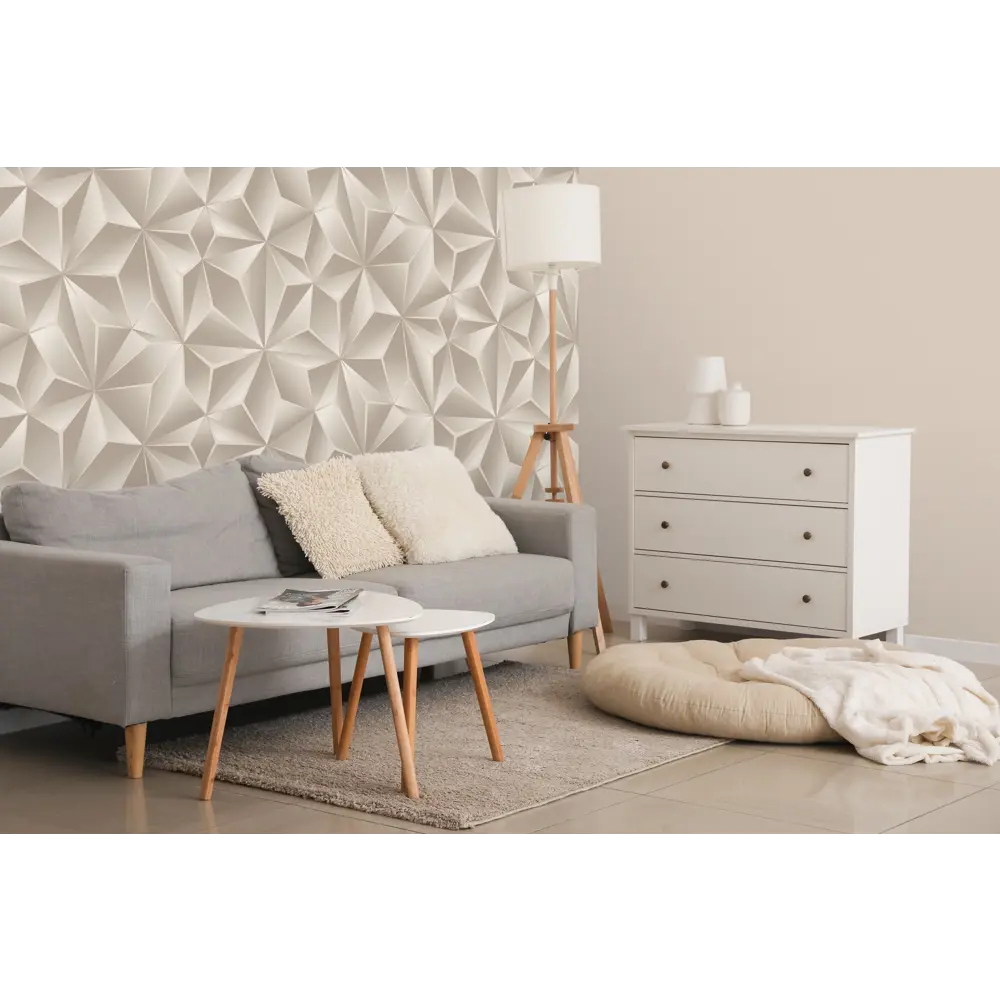 Флизелиновые обои Ateliero Kaleidos бежевые однотонные для гостиной и спальни 89265991 Kaleidoscope STLM-1483076 - Вид №4
