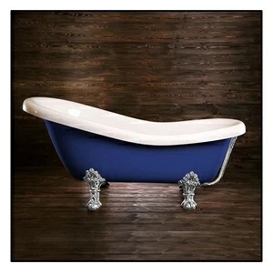 Ванна Akcjum Rectime 160 WR-03-05-Ch-C овальная синяя с хромированными ножками