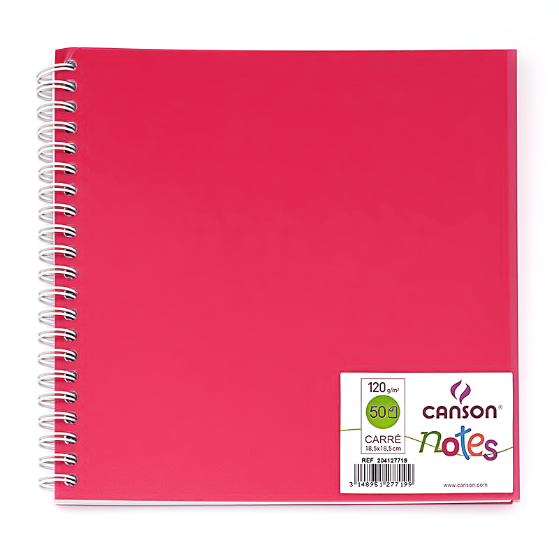 204127719 Блокнот для графики 120 г/м2 18.5 х 18.5 см на спирали 50 л. розовая Canson 