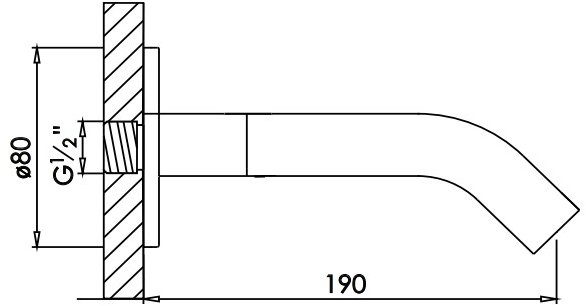 JEE-O Настенный излив из нержавеющей стали Slimline 800-3920/3/4 - Вид №3