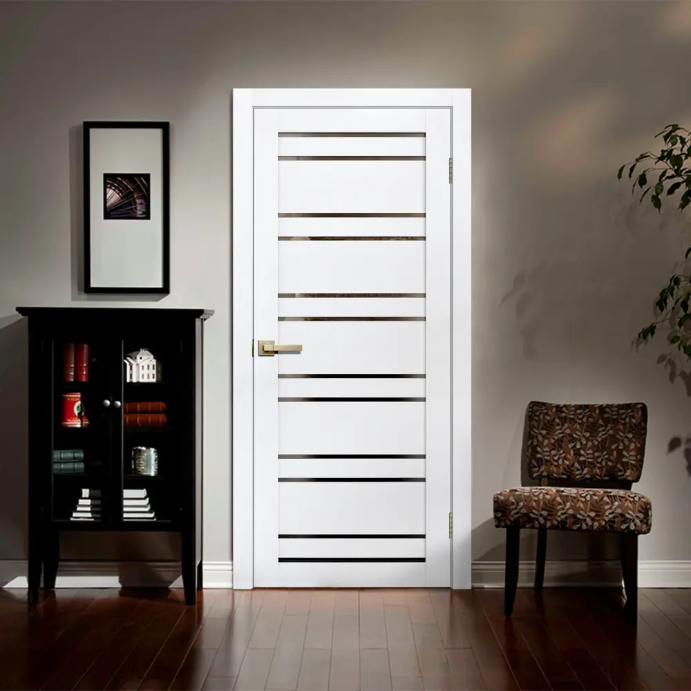 Комплект двери Artens Уна со стеклом 90x200 см Hardflex белый с добором 100 мм STLM-2084749 - Вид №1