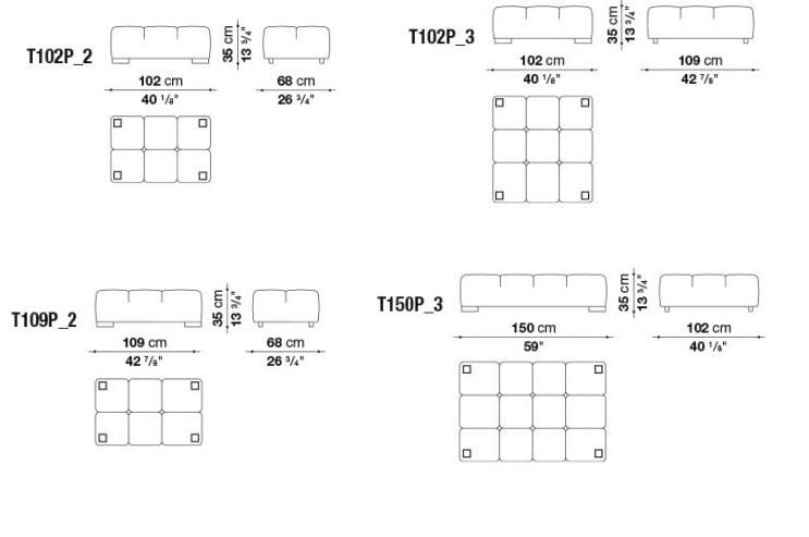 Кожаный квадратный пуф B&B Italia Tufty Time ARCH-00117577 - Вид №3