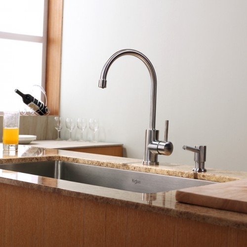 KHU100-30-KPF2160-SD20 Накладная раковина на столешницу  прямоугольная Krausru  - Вид №4