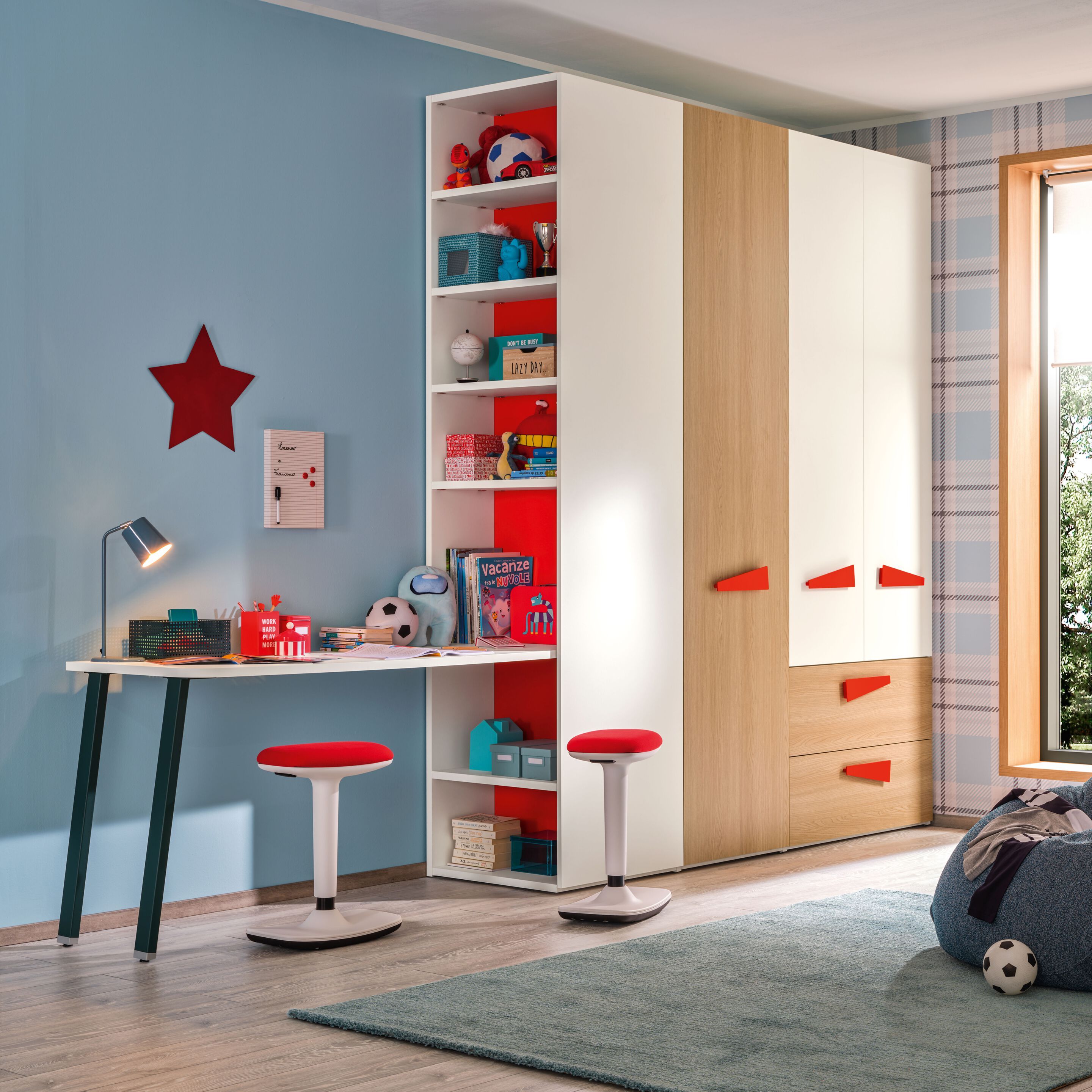 Спальня с двумя кроватями и распашным шкафом Moretti Compact KC324 ARCH-00010375 - Вид №3