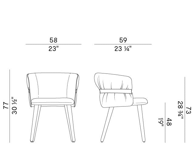 Мягкое кресло из ткани Potocco Drawstring ARCH-00142462 - Вид №4