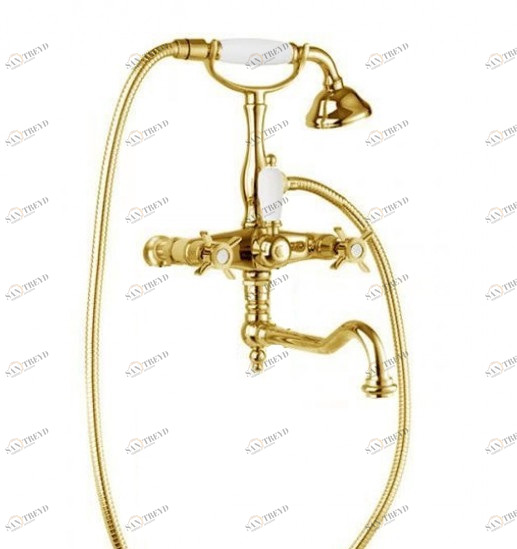 Смеситель для ванны с поворотным изливом с ручным душем, шлангом 150 см CEZARES LORD-VDF-03/24-Bi