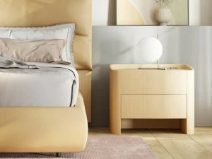 Ersa Прикроватная тумбочка из шпонированной древесины с ящиками Nyks