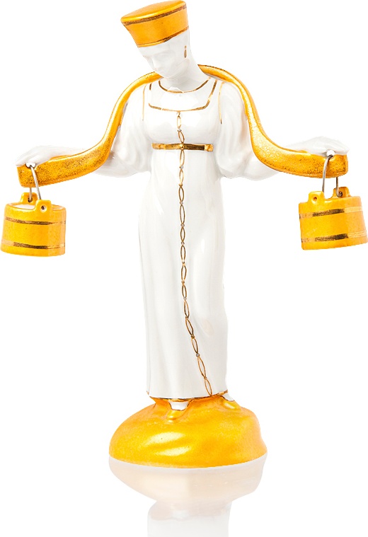 10617368 Мануфактуры Гарднеръ в Вербилках Скульптура Францъ Гарднеръ Водоноска,16 см Фарфор, Керамика 