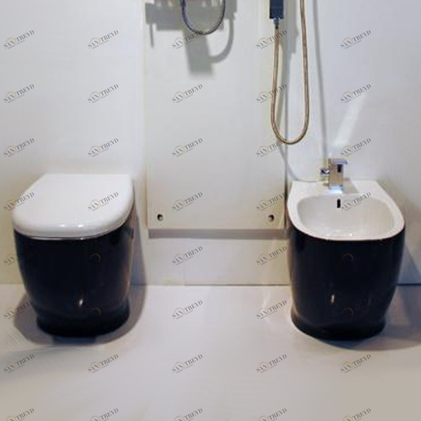 WG00100001 Приставной унитаз напольный Черный Disegno Ceramica Weg Италия