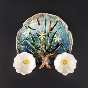 Блюдо для закусок (с двумя кувшинками) Серо-зеленый