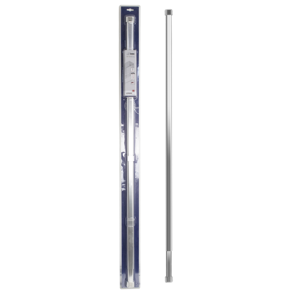GFmark - Карниз в ванную, телескопический 1200 х 2200 мм, прямой, хромированный, из алюминия, овальная труба, код: 100016 