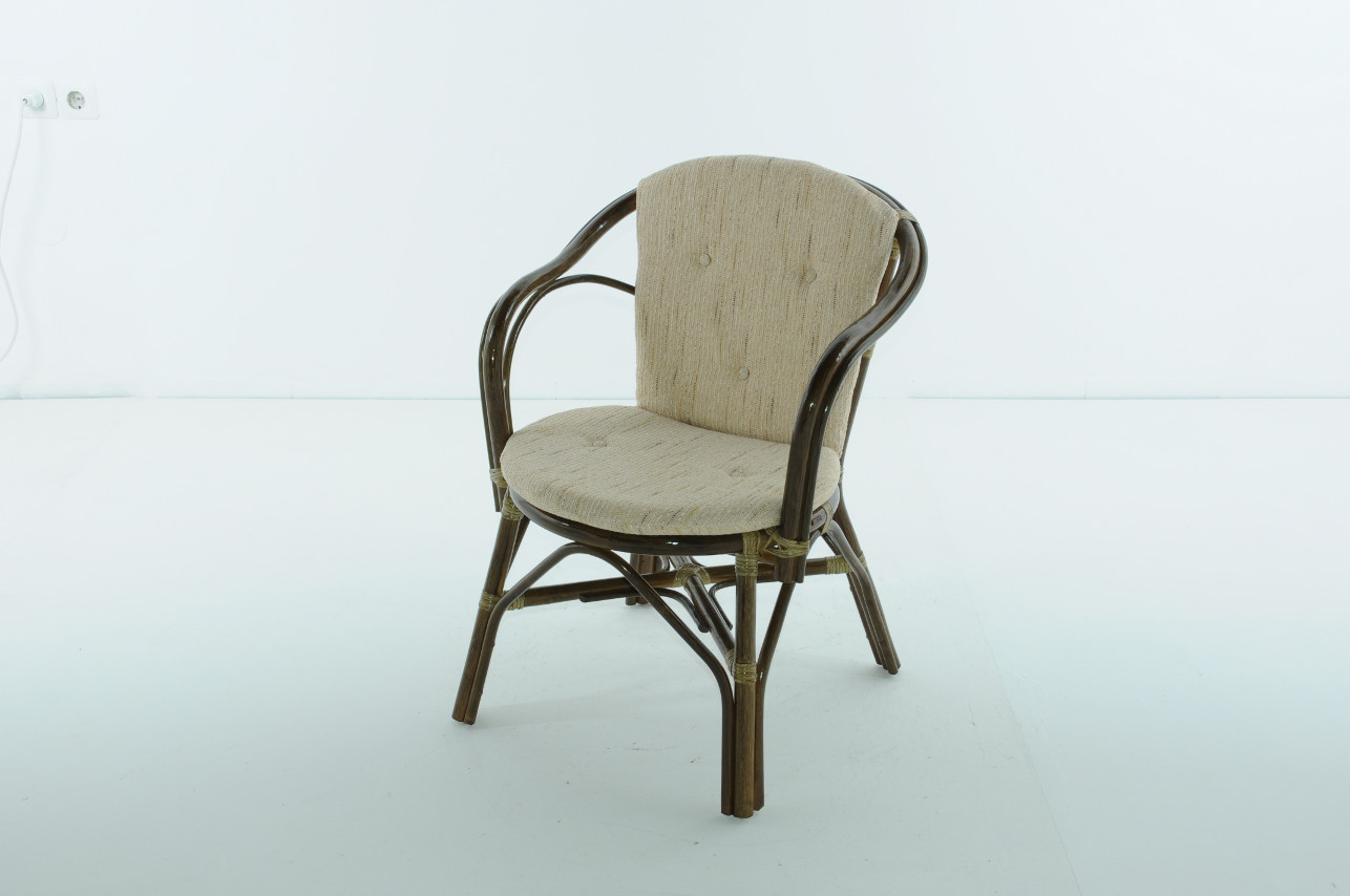 Кресло с подушкой зеленое из ротанга "Олива" 02/13В VINOTTI  00-3885217 Зеленый  - Вид №1