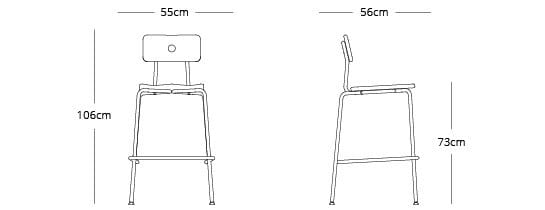 Стальной и деревянный штабелируемый барный стул Liqui Contracts Milne ARCH-00086988 - Вид №3