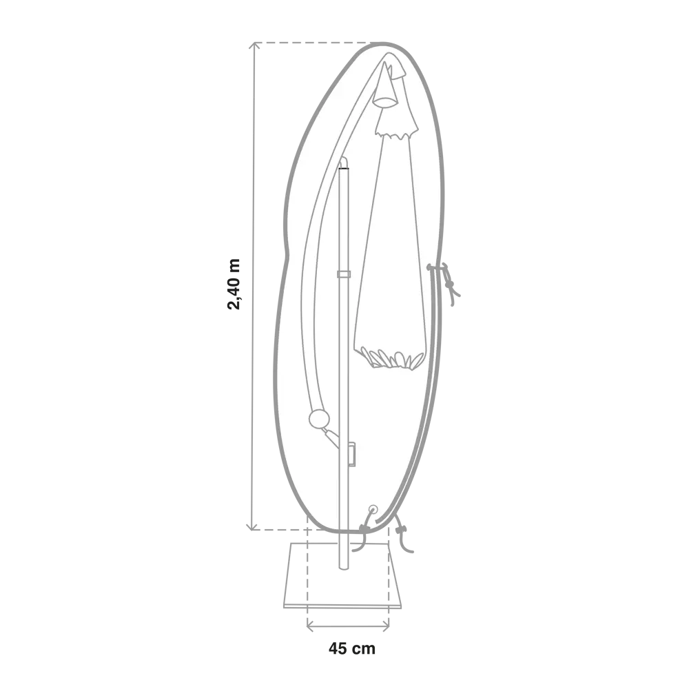 Защитный чехол для пляжного зонта Naterial 45x240x45 см полиэстер светло-серый 84463543 STLM-2074628  - Вид №12