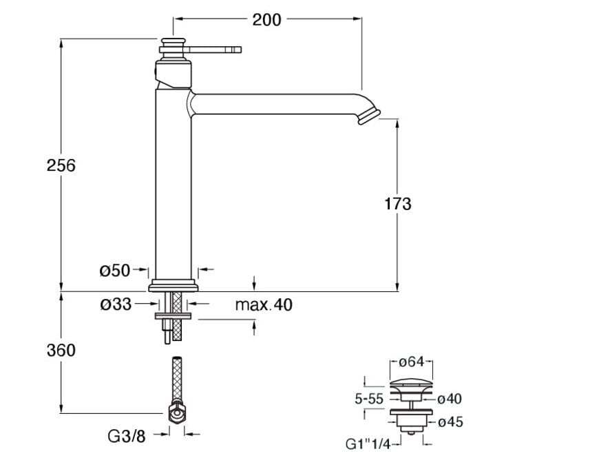 Смеситель для умывальника с высоким верхом CRISTINA Rubinetterie Маяк ARCH-00090287 - Вид №2