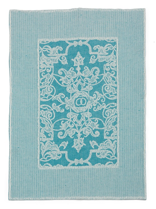 LEI_36_65 Полотенце кухонное 50/70 бирюзовый 50% лен 50% хлопок жаккард LEITNER Santreyd 