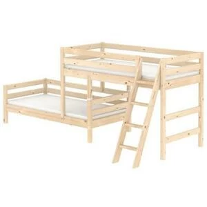 Кровать Flexa Classic двуспальная модульная с наклонной лестницей, лакированная, 200 см