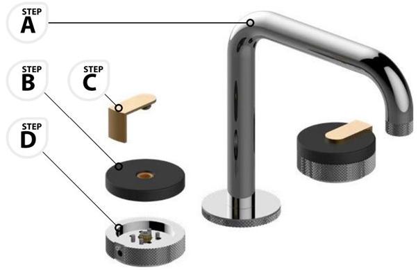 GRAFF Комплект для ванны на 5 отверстий с ручным душем Mod+ 5573600 - Вид №1