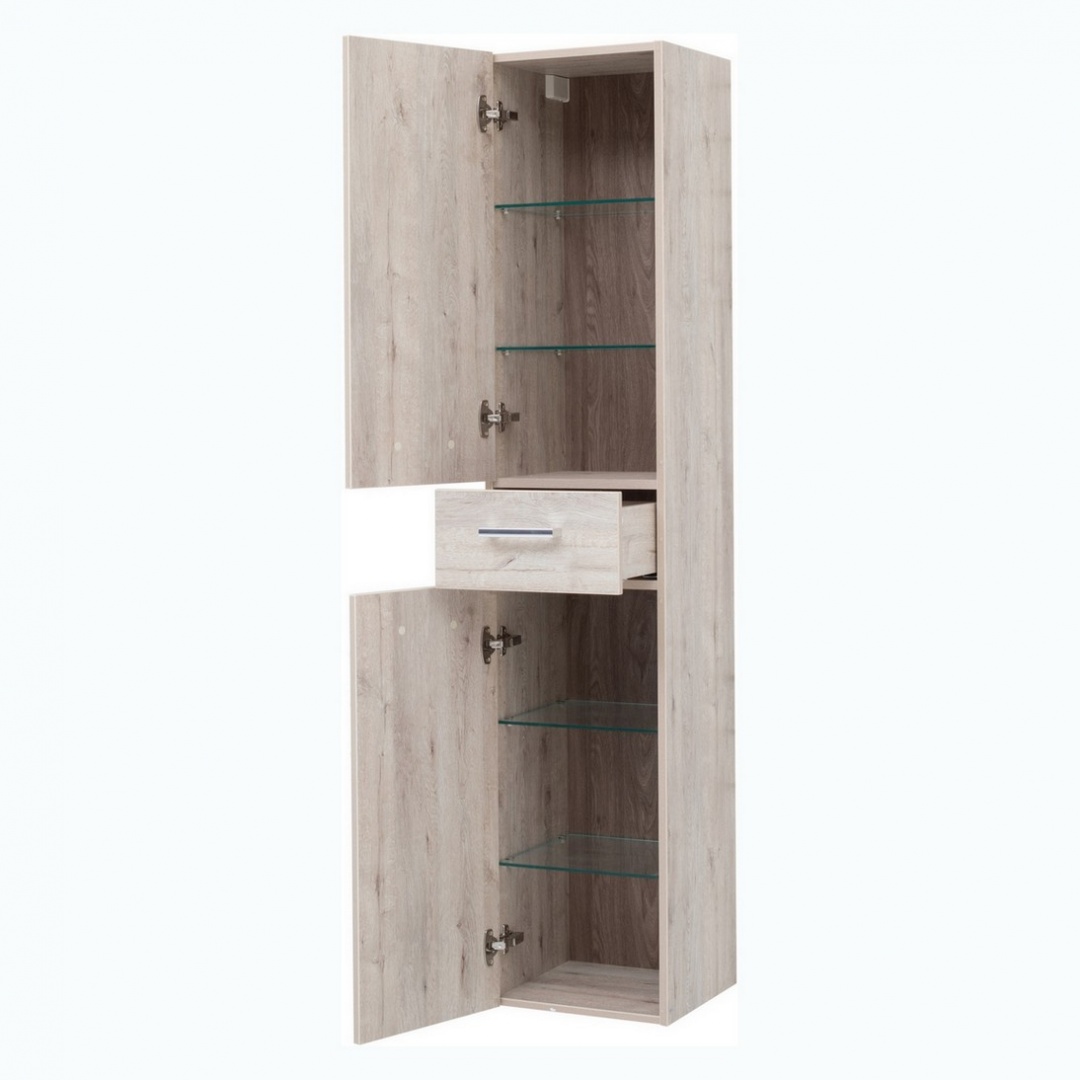 Пенал 35, 2 дверки, 1 ящик, стекл. Полки DREJA 770304D - Вид №4