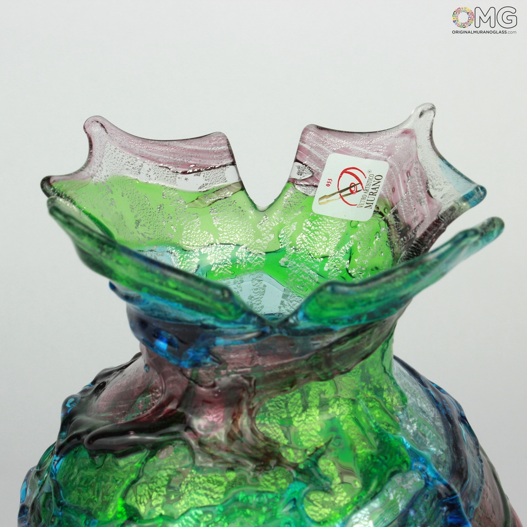 1831 ORIGINALMURANOGLASS Ваза Зелёный Друид - муранское стекло 14 см  - Вид №1