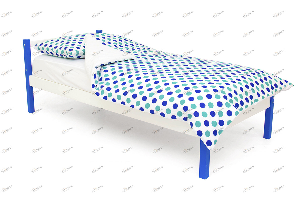 Детская кровать Svogen classic сине-белая БЕЛЬМАРКО  326812 Белый;синий Santreyd 